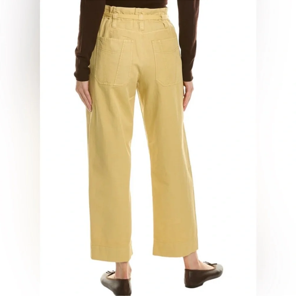 A.L.C Augusta belted paper bag waist straight cropped pants - Picture 2 of 10